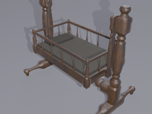 Antique medieval cradle Modelo 3D