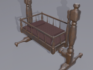 Antique medieval cradle Modelo 3D