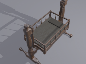 Antique medieval cradle Modelo 3D