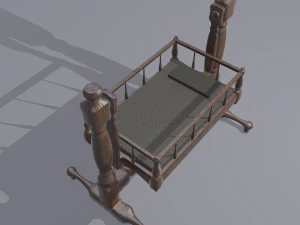 Antique medieval cradle 3D Model