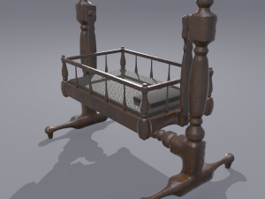 Antique medieval cradle Modelo 3D