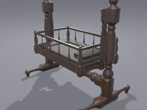 Antique medieval cradle 3D Model