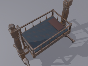 Antique medieval cradle Modelo 3D