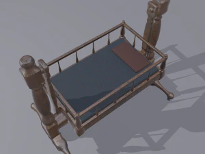 Antique medieval cradle 3D Model
