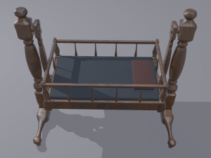 Antique medieval cradle Modelo 3D