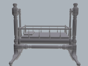 Antique medieval cradle Modelo 3D