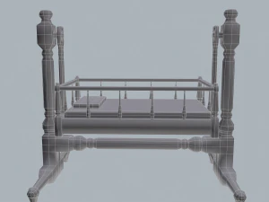 Antique medieval cradle 3D Model