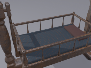 Antique medieval cradle Modelo 3D