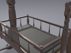 Antique medieval cradle Modelo 3D