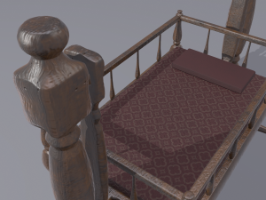 Antique medieval cradle Modelo 3D