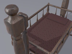 Antique medieval cradle 3D Model