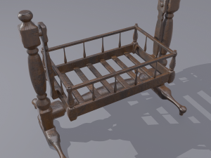 Antique medieval cradle Modelo 3D