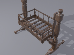 Antique medieval cradle Modelo 3D