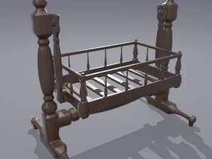 Antique medieval cradle Modelo 3D