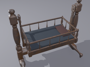 Antique medieval cradle Modelo 3D