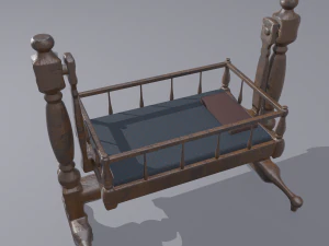 Antique medieval cradle 3D Model