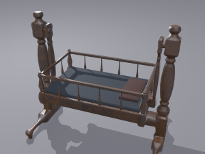 Antique medieval cradle Modelo 3D