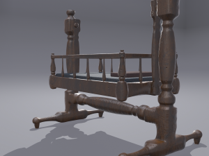 Antique medieval cradle Modelo 3D