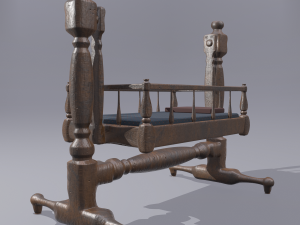 Antique medieval cradle Modelo 3D