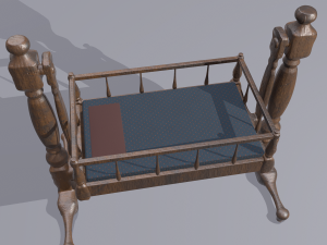 Antique medieval cradle Modelo 3D