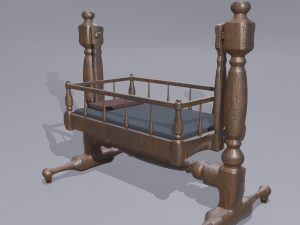 Antique medieval cradle Modelo 3D