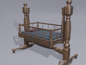 Antique medieval cradle 3D Model