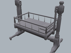 Antique medieval cradle Modelo 3D