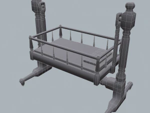 Antique medieval cradle 3D Model