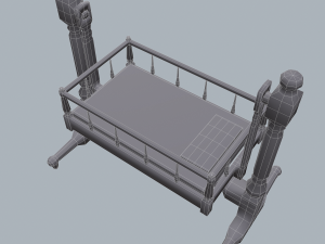 Antique medieval cradle Modelo 3D
