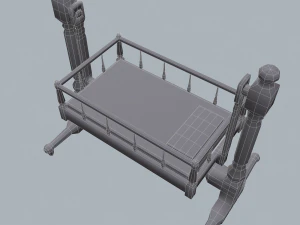 Antique medieval cradle 3D Model