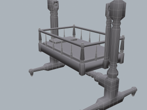 Antique medieval cradle Modelo 3D