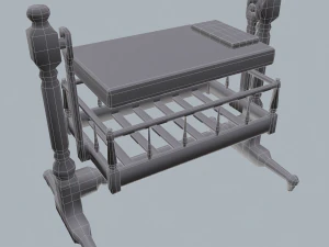 Antique medieval cradle 3D Model