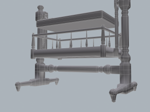 Antique medieval cradle Modelo 3D