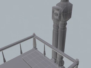 Antique medieval cradle 3D Model