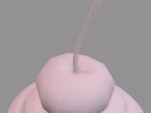 Chocolate lava cherry cupcake 3D Model
