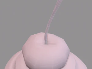 Chocolate lava cherry cupcake 3D Model