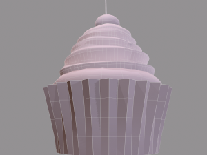 Chocolate lava cherry cupcake 3D Model