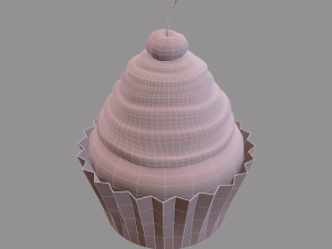 Chocolate lava cherry cupcake 3D Model