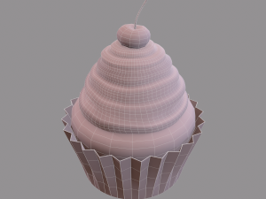 Chocolate lava cherry cupcake 3D Model