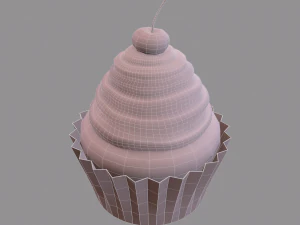 Chocolate lava cherry cupcake 3D Model