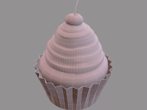 Chocolate lava cherry cupcake 3D Model