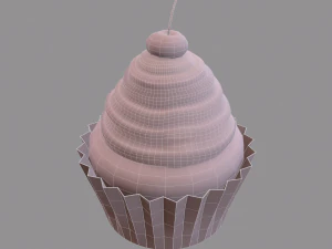 Chocolate lava cherry cupcake 3D Model