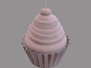 Chocolate lava cherry cupcake 3D Model