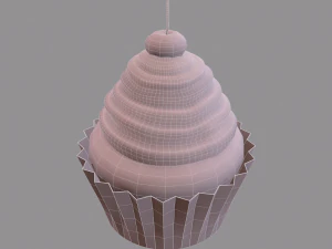 Chocolate lava cherry cupcake 3D Model