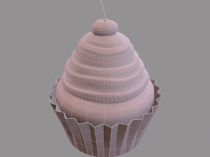 Chocolate lava cherry cupcake 3D Model