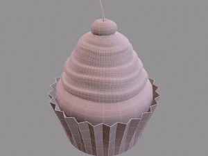 Chocolate lava cherry cupcake 3D Model
