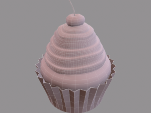Chocolate lava cherry cupcake 3D Model