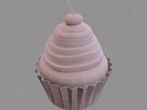 Chocolate lava cherry cupcake 3D Model