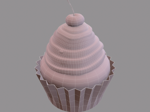 Chocolate lava cherry cupcake 3D Model