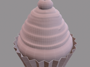 Chocolate lava cherry cupcake 3D Model